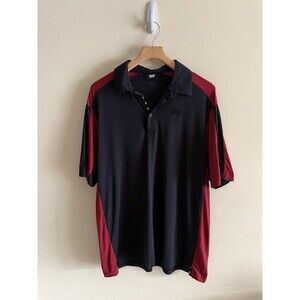 PXG Parson Xtreme Primary Black Red Color Block Performance Golf Polo Mens LARGE